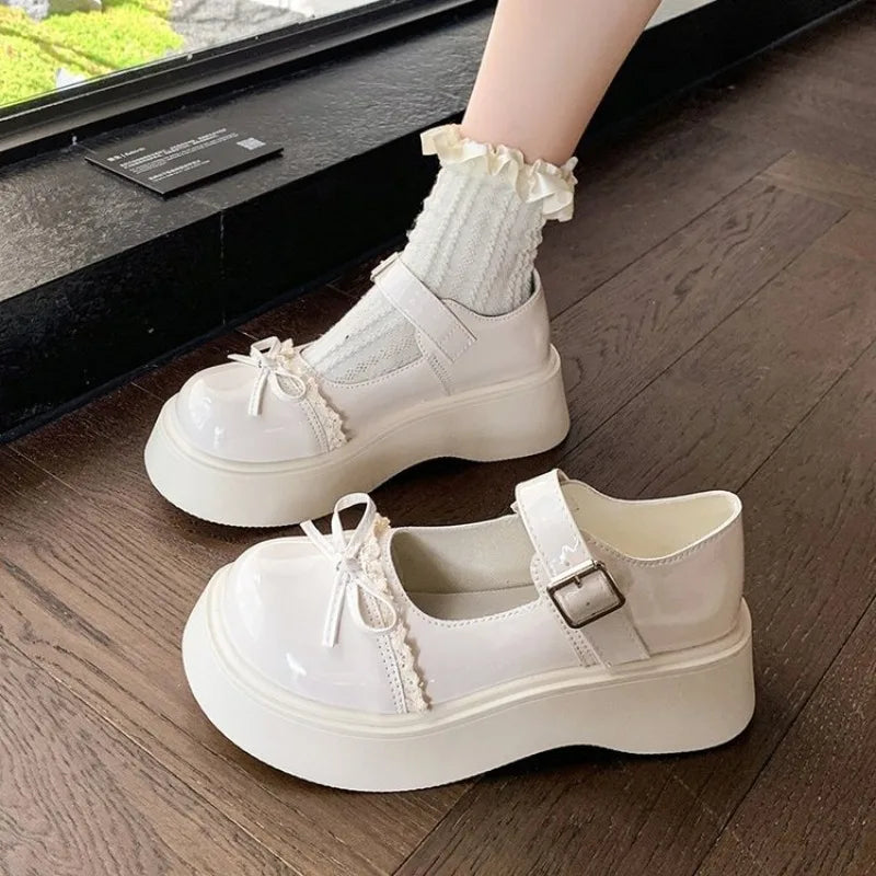 LBSFY -Women's Loafers 2025 Spring British Style Platform Mary Jane Shoes Woman Japanese Jk Uniform Bow Lolita Shoes Women Single Shoe