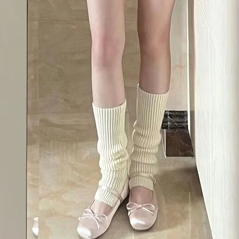 Lbsfy Japanese Leg Warmers Lolita Stepping Sock Cover Y2K Girl Socks Knitted Foot Cover Women Socks Gothic Cuffs Ankle Warmer