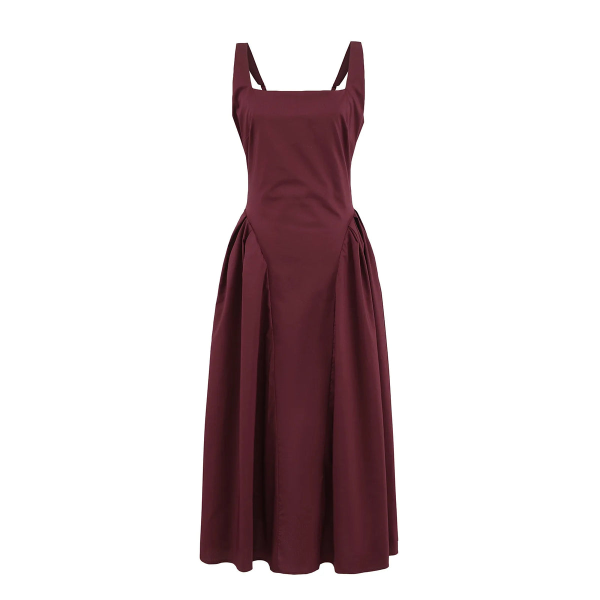 LBSFY -French Retro Style A-line Backless Strap Dress Solid Color Eleagant Chic Square Collar Party Dress New Female Vestidos