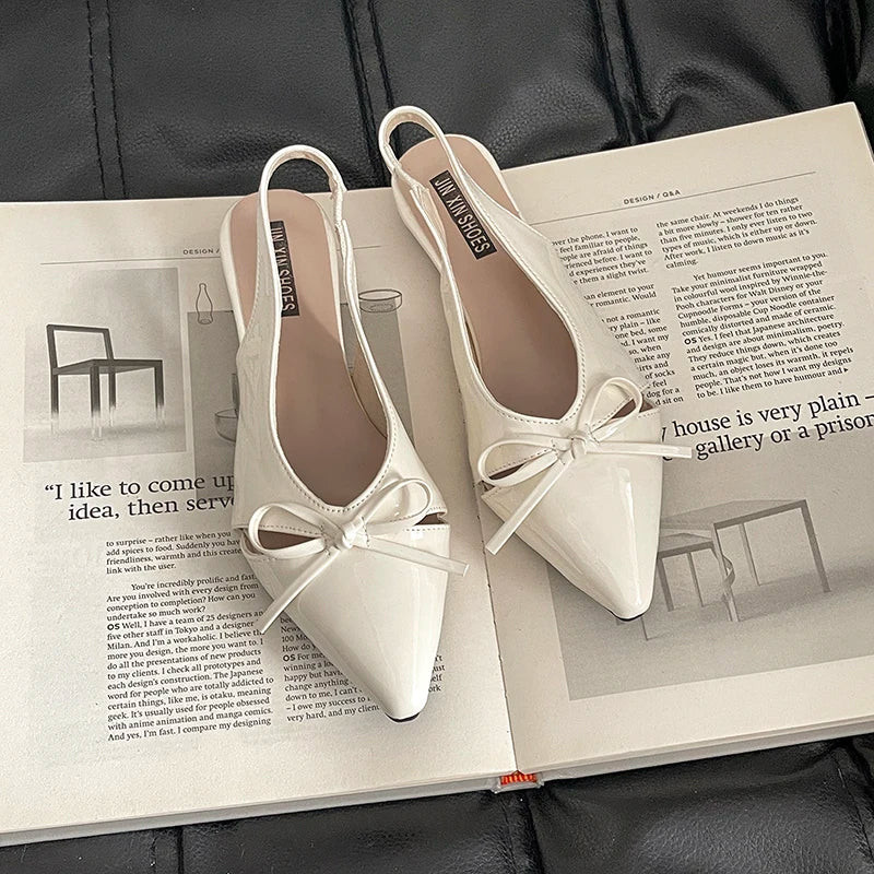 LBSFY  -Summer Women Cover Toe Sandals Fashion Butterfly-knot Singbacks Shoes Ladies Elegant Party Dress Low Heel Sandalias