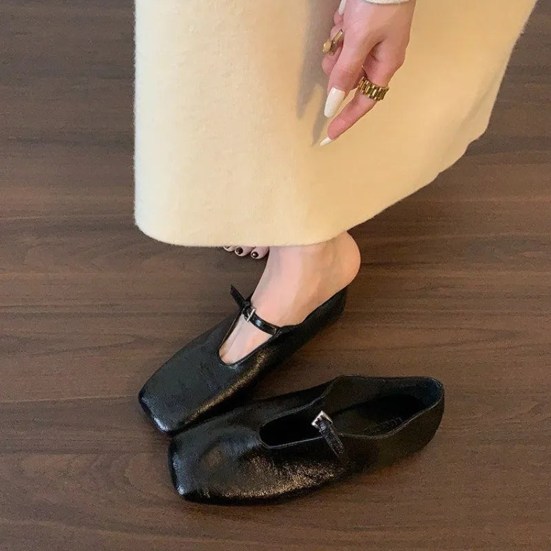 New Style Fashion Women's Winter Brand Women Flats Fashion Round Toe Shallow Mary Jane Shoes Soft Casual Ballet Slingback Shoes