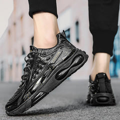 LBSFY -Men Fashion Leather Shoes Alligator Lines Sports Shoes Autumn Cushioning Sneakers Men Trendy Casual Jogging Running Shoes