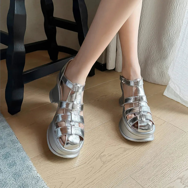LBSFY  -  Fashion Sandals Women's New High Quality True Leather Thick Sole Roman Sandals Modern Summer Open Women's Shoes