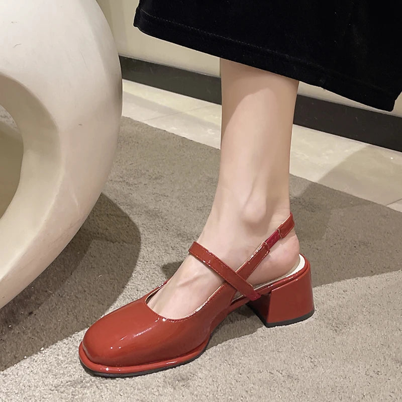 LBSFY  -  2024 Summers Women Sandals Shoes Fashion Elegant Shallow Thick Heel Shoes Ladies Comfort Street Style Mary Jane Shoes