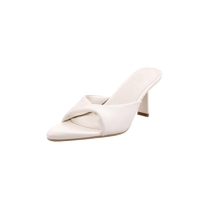 LBSFY  -  Fashion Sandals Women's New High Quality Pointed Open Toe Flipped High Heel Slippers Modern Summer Open Shoes