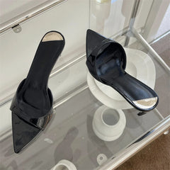 LBSFY -Sexy Thin Heels Slipper For Women Summer Fashion Pointed Toe Slides Stripper Party Sandal Mule Shoes Zapatillas Mujer