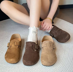 LBSFY -New Clogs Women Fashion Cork Suede Casual Shoes Classic Cork Antislip for Outdoor Women's Loafers with Arch Support Ballerinas