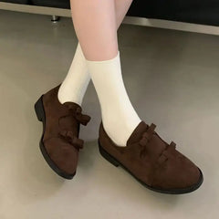 LBSFY  -  Mary Janes Shoes For Women Round Toe Bow Pumps 2025 New Fashion Loafers Shoe