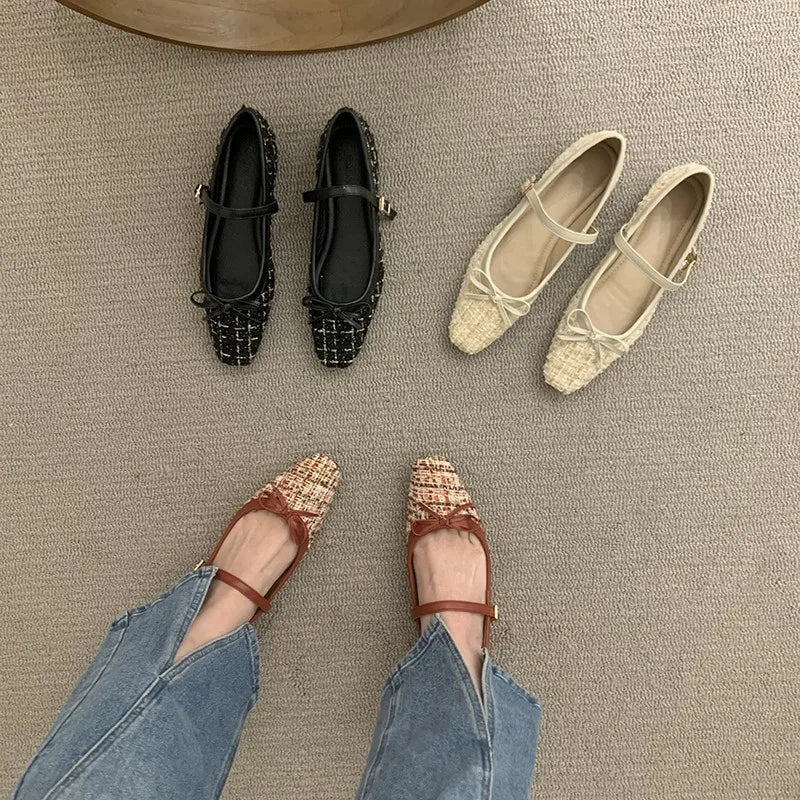 LBSFY -Elegant Loafers Shoes Spring Autumn Women Buckle Soft Sole Mary Jane Single Shoes Women Fashion Round Toe Granny Flats Shoes