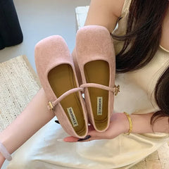 LBSFY -French Mary Jane Flat Shoes Women's Spring New Gentle Elegant Match Skirts Fashion Sweet Lady Low Heel Soft PU Leather