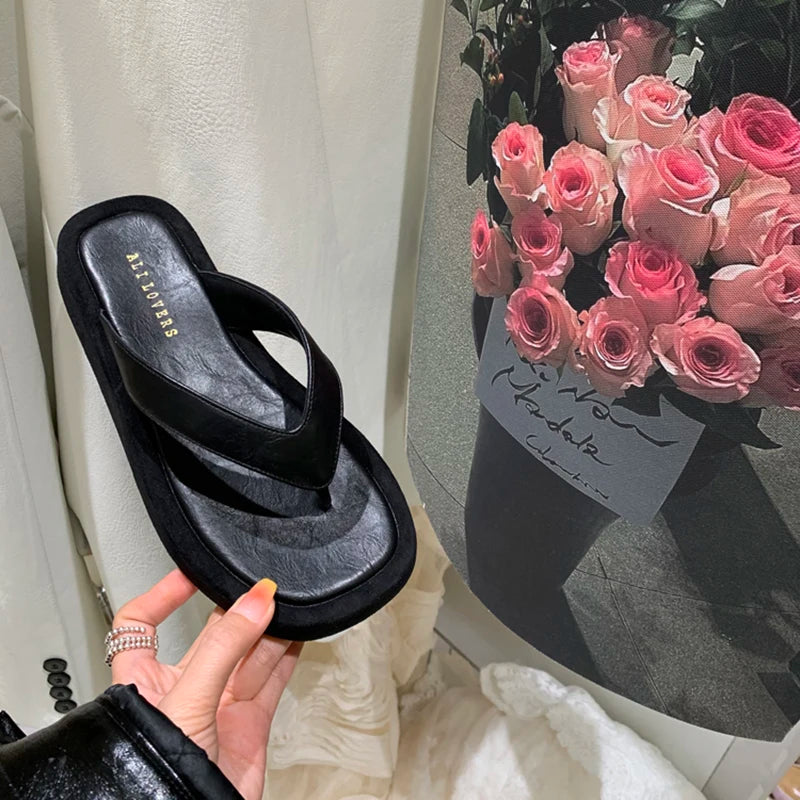 LBSFY  Summer Women Casual Clip Toe Slippers Comfort Platform Flats Beach Vacation Slides Flip Flops Shoes Zapatos De Mujer