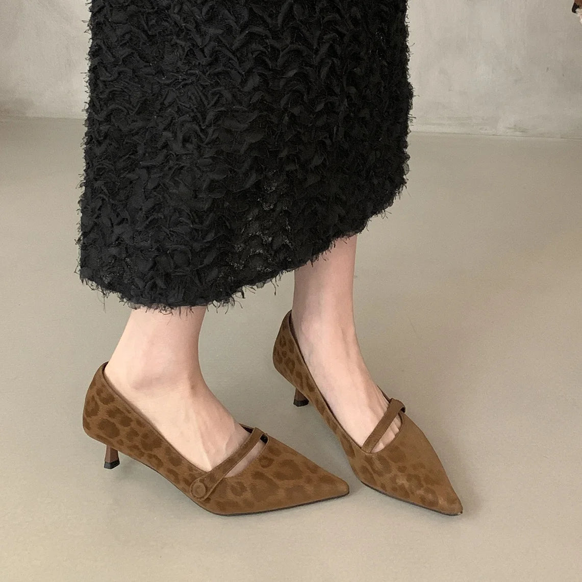 LBSFY  -Spring Women Pumps Shoes Fashion Pointed Toe Slip On Ladies Elegant Single Shoes Thin Low Heel Dress Pumps Shoes M