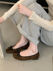 LBSFY -Women Ballet Flats Mixed Color Round Toe Ladies Slip-On Shoes Elegant Flat Heels Butterfly Knot Shallow Flats Female Sh