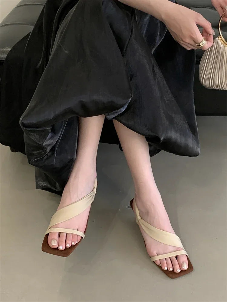 LBSFY -New Arrived Summer Open Toe Women Sandals Fashion Wedges Heels Square Party Dress Shoes Zapatos De Mujer