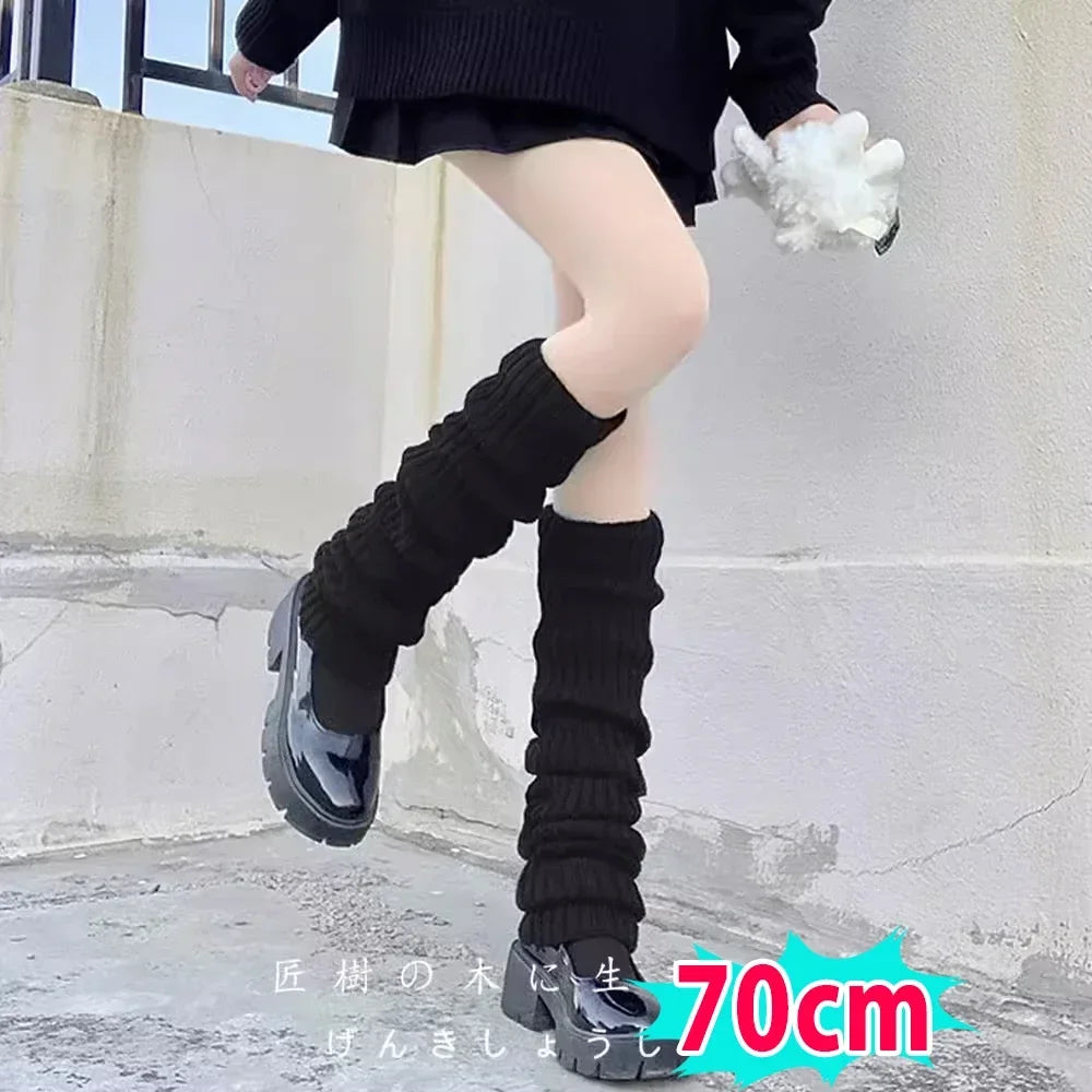 Lbsfy Y2K Women's Leg Warmers Japanese Lolita Long Socks Wool Knitted Foot Cover Arm Warmer Autumn Winter Crochet Heap Sock Boot Cuffs