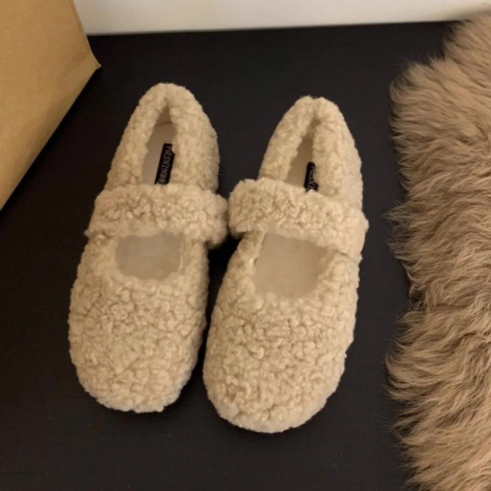 LBSFY -Winter Women Round Toe Slip-on Female Footwear Loafers Fur Casual Sneaker Autumn Modis Slip On Dress Moccasin New Fall