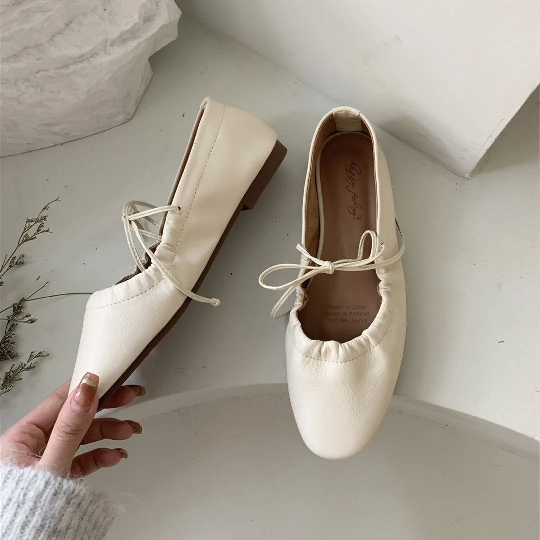 LBSFY -Women Casual Flats Comfortable Soft Boat Shoes Loafers Ballerina Shallow Round Toe Ballet Flat Shoes Women Slip On Side