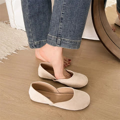 LBSFY -Splicing Square Toe Mules Shoes for Women Suede Flats 2025 Spring Autumn Slip on Designer Fashion Solid Color Casual Loafers