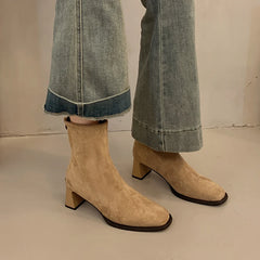LBSFY -New Style Women's Ankle Boots Square Heel Platform Boots Women Sexy High Heels Shoes Winter Casual Fashion Boots Shoes for Women