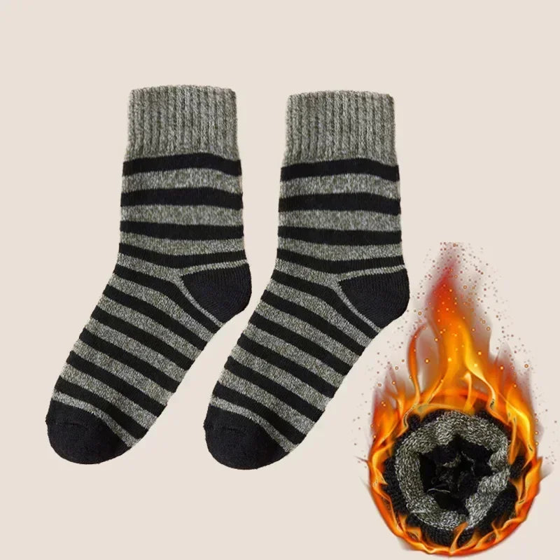 Lbsfy Winter Merino Wool Socks for Men Super Thick Warm High Quality Harajuku Retro Snow Casual Antifreeze Cashmere Socks Men 3 Pair