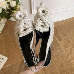 LBSFY  -  Novelty Designer High Heels Women Button Butterfly-knot Party Dress Shoes Elegant Pointed Toe Heeled Sandals Luxury Women Pumps