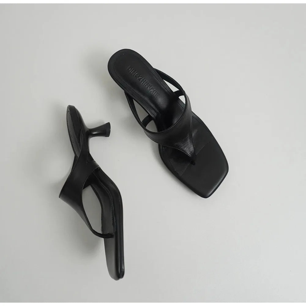 LBSFY -Summer Fashion Women Clip Toe Slippers Comfort Low Heel Slides Shoes Ladies Casual Dress Street Style Sandalis