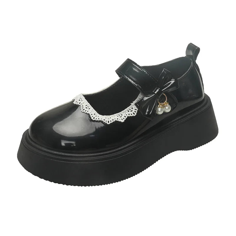 LBSFY -2025 New Fashion Lace Women's Pumps Spring Autumn Mary Jane SHOES Sweet Butterfly Knot Platform Casual Lolita Ladies Shoes