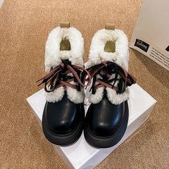 LBSFY  -  Designer Fashion Casual Velvet Ankle Boots for Women Winter Soft-soled Women's Cotton Shoes Fashion Platform Snow Boots Female