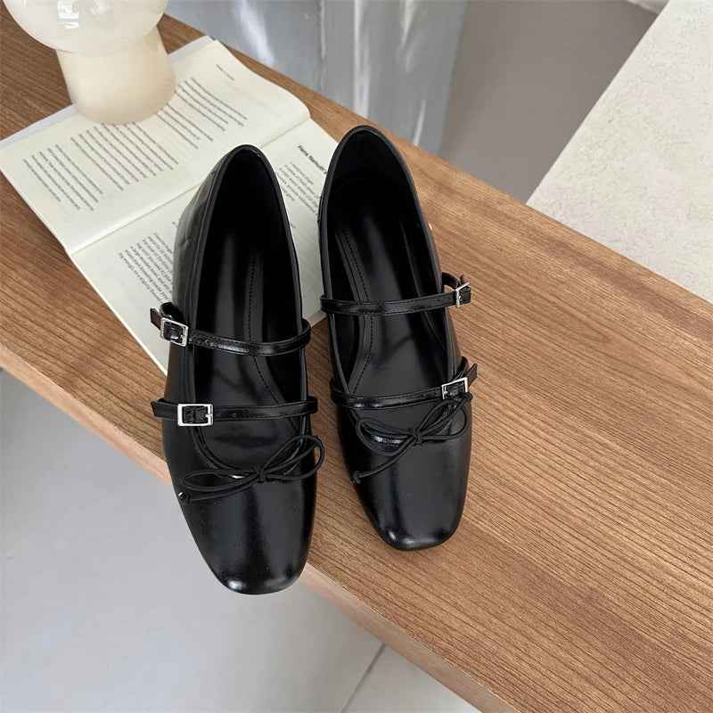 LBSFY -Spring Autumn Women Mary Jane Shoes Soft Casual Outdoor Dress Flat Ballet Shoes Round Toe Shallow Slip On Flats Mujer