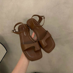 LBSFY -Brand Summer Women Sandals Soft Flat Heel Casual Ladies Gladiator Shoes Women Outdoor Beach Rome Sandals Vacation Slide