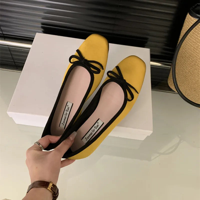 LBSFY -New Brand Women Flats Round Toe Shallow Slip On Ladies Casual Ballet Shoes Soft Leather Eelgant Dress Shoes Mujer
