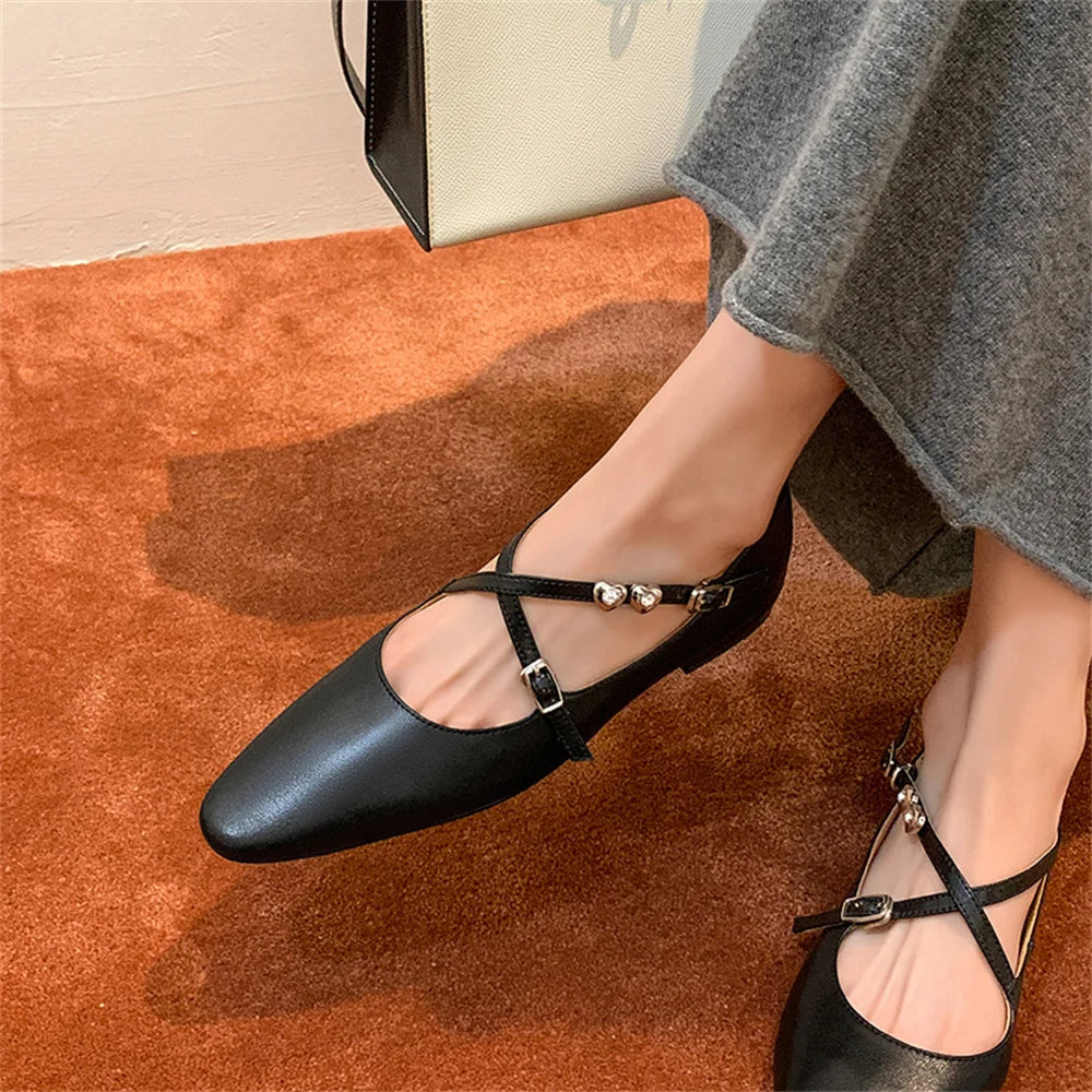 LBSFY  -   2025 Spring Summer Elegant Genuine Leather Pumps Woman Low Heeled Elegant Casual Shoes Woman Party Shoes Silver