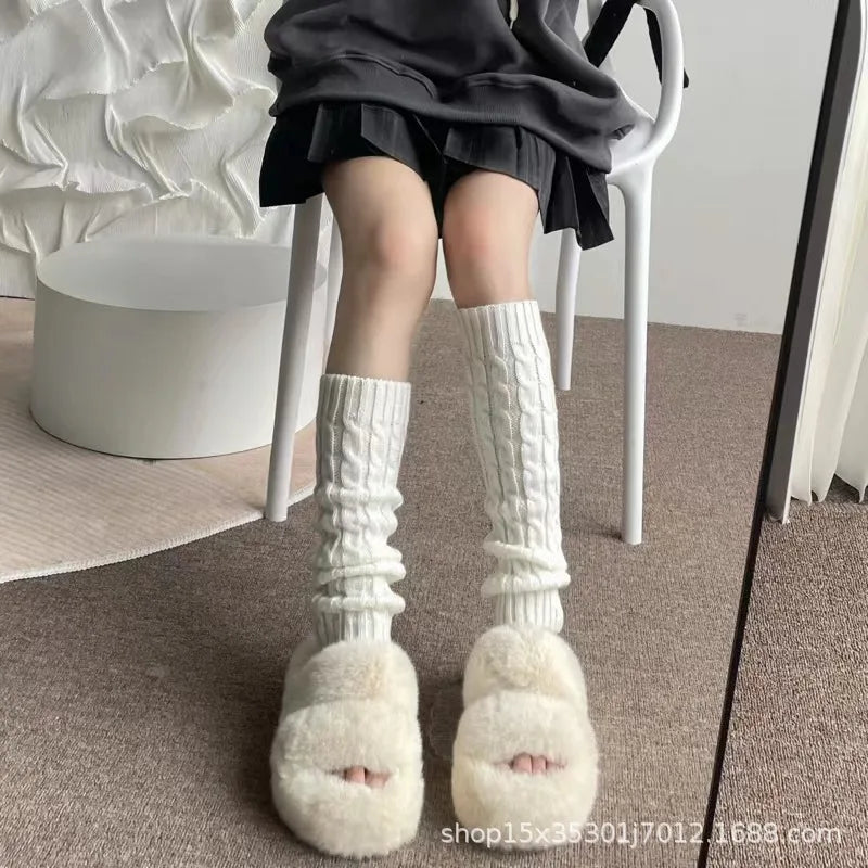 Lbsfy Socks Woman Autumn and Winter Leg Warmer Wide Legs Black White Lolita Socks for Women Stripe