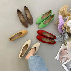 LBSFY  -Women's Flats Round Toe Vintage Soft Loafers Comfortable Leather Slip On Ballet Shoes Female Dress Shoes Mujer