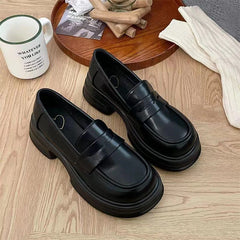 LBSFY  -  Platform Mid Heel 5cm Sweet Girls Lolita Shoes Women's Autumn British College Student Retro Jk Uniform Black Gothic Kawaii Shoes
