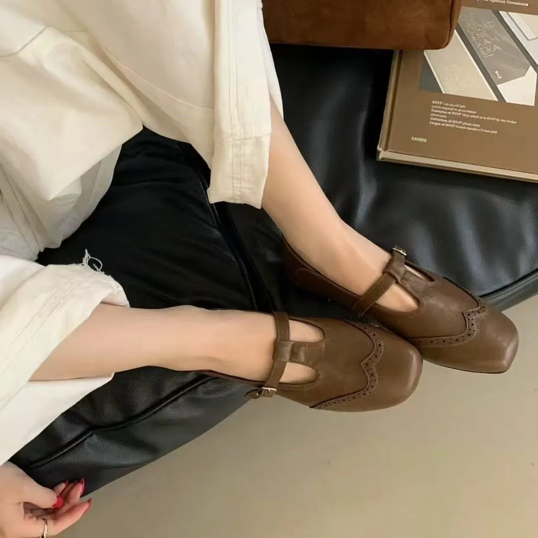 LBSFY -New Style Fashion Women's Flat Loafers Shoes Casual Sneakers Shallow Mary Jane Shoes Sandals Walking Leather Zapatos De Mujer