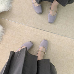 LBSFY  -  Ballerina Flats For Women Satin Pink Purple 2025 New zapatos de mujer Square Toe Ballet Flats Shoes