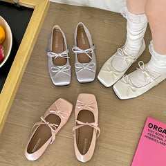 LBSFY  Spring Butterfly-knot Women Mary Jane Shoes Comfort Soft Sole Flats Ladies Casual Dress Ballerina Footwear