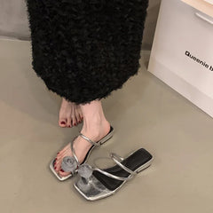 LBSFY  -  Designer Summer Women Slippers Fashion Clip Toe Thick Heel Slides Ladies Outdoor Slip On Beach Vacation Sandalias