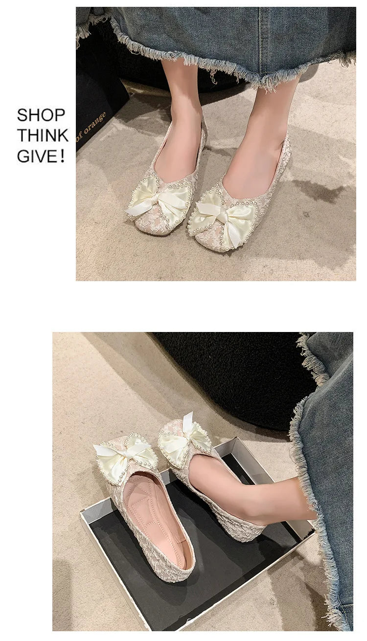 LBSFY -2025 Retro Ballerina Women's Loafers Comfort Ladies Leather Ballet Flats Elegant Bowknot Mary Jane shoes Women's Single Shoes