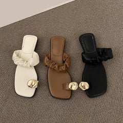 LBSFY  -  2024 Summers Clip Toe Women Slippers Fashion Elegant Low Heel Slides Shoes Ladies Casaul Outdoor Beach Sandalias Flip Flop