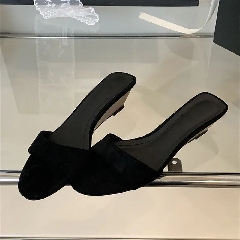 LBSFY -Summer Fashion Open Toe Women Slippers Design Comfortable Wedges Low Heels Dress Female Slide Shoes Zapatos De Mujer