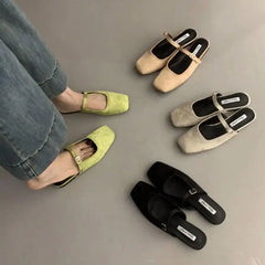 LBSFY -Women Slippers  Slip On Flats Round Toe Shallow Lazy Boat Slingback Mules Shoes Soft Warm Loafers Dress Slides Mujer