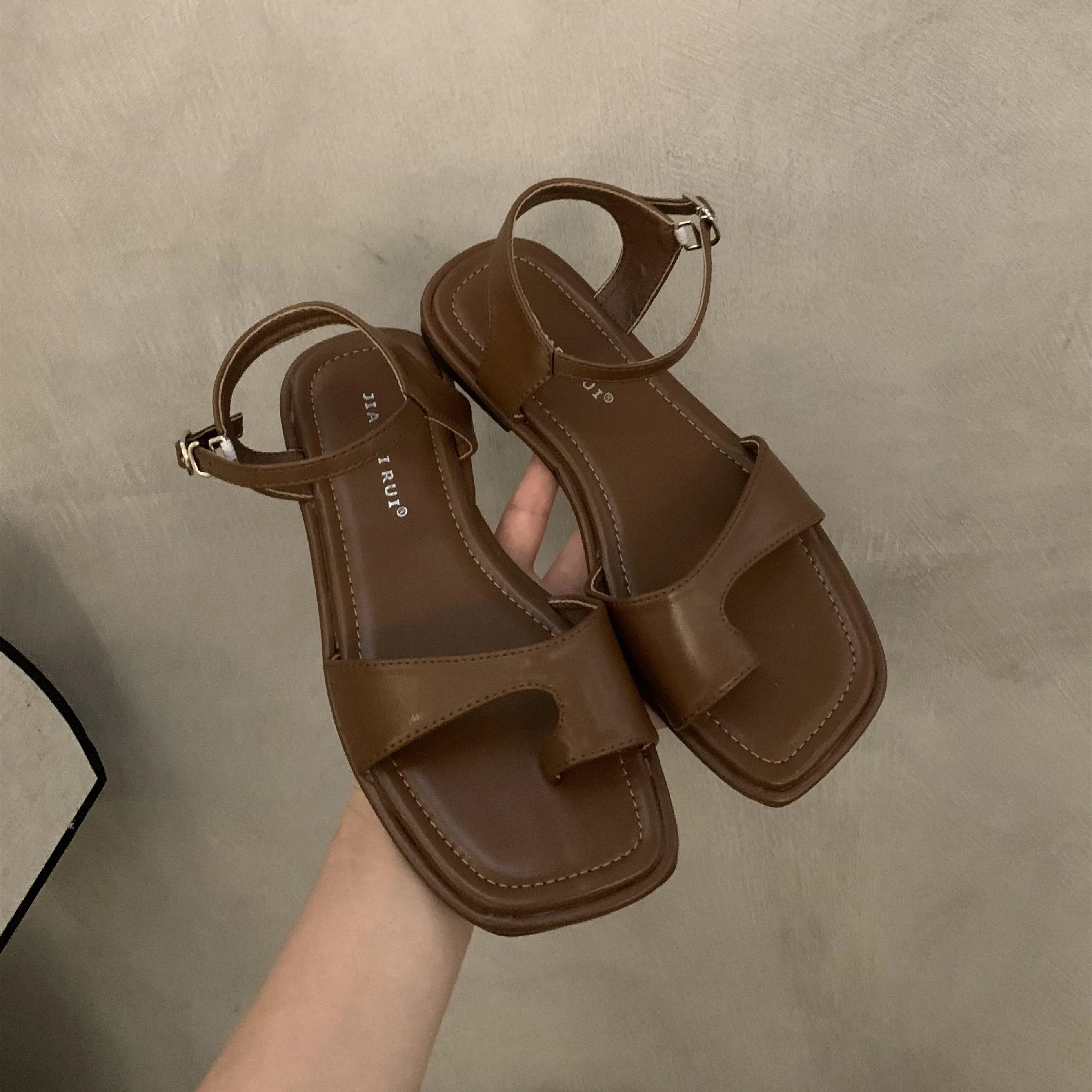 LBSFY -Brand Summer Women Sandals Soft Flat Heel Casual Ladies Gladiator Shoes Women Outdoor Beach Rome Sandals Vacation Slide