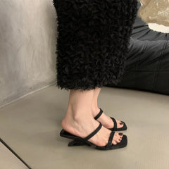 LBSFY  -  Designer 2024 Summer Women Slippers Fashion Narrow Band Slides Outdoor Casual Alien Heel Office Lady Sandalias