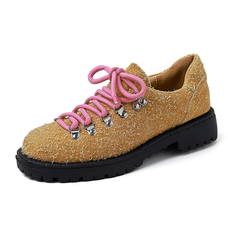 LBSFY  -  2025 new suede women's derby shoes Retro non-slip Oxford shoes female Large size fashion loafers for women