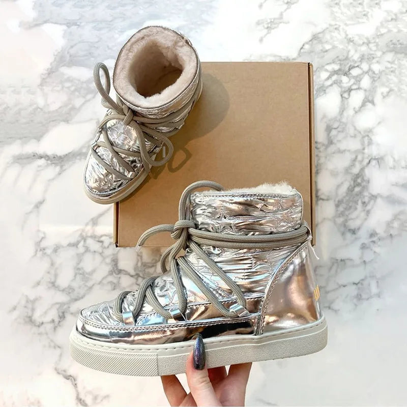 LBSFY  -  Autumn and Winter New Strap Design Western Boots Retro Niche Fur Integrated Strap Height Increasing Thick Soled Boots Trend