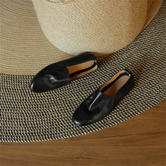 LBSFY  -  Women Genuine Leather 2025 Flats New Soft Leather Round Toe Casual Shoes Woman Flats Loafers Working Shoes