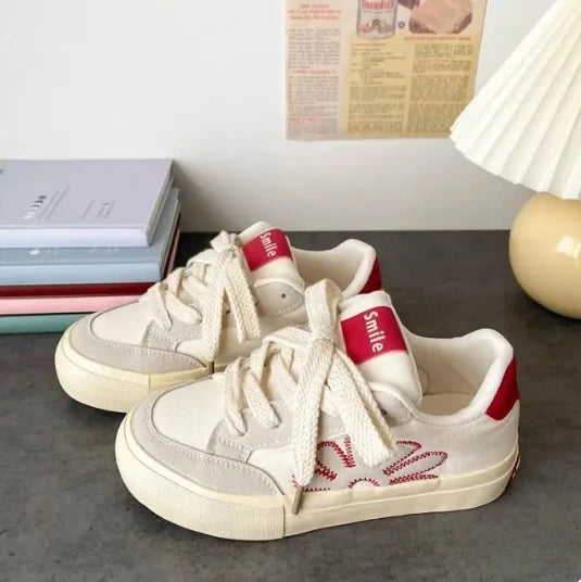 LBSFY  -  Spring and Autumn Breathable Shoes for Women All-match Flat Canvas Embroidery Heightening Casual Zapatillas Mujer