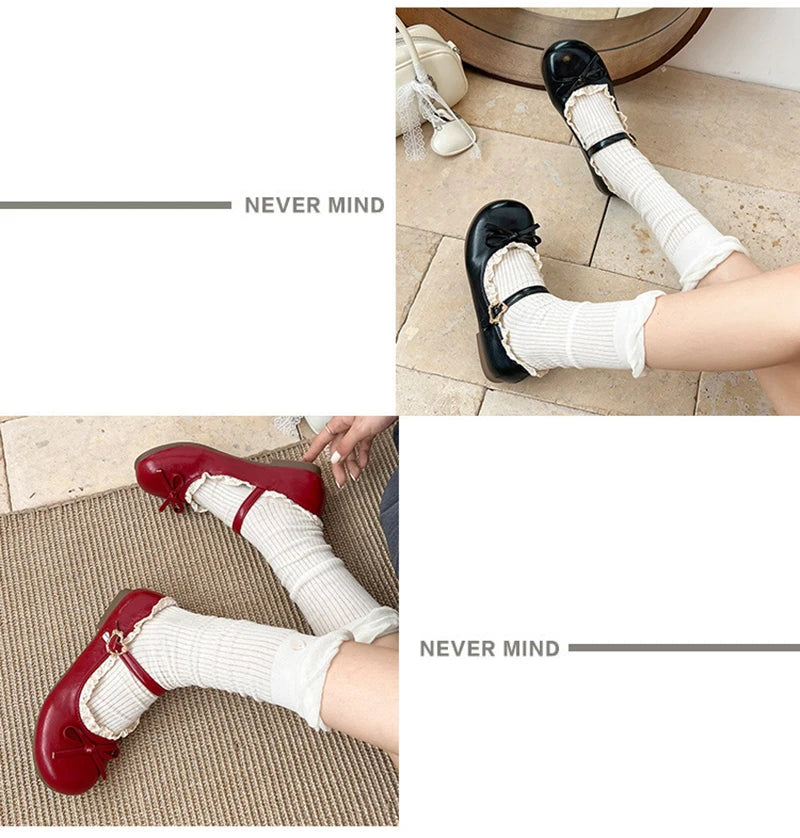 LBSFY -Spring New Butterfly-knot Women Flats Round Toe Shallow Ladies Casual Ballet Shoes Soft Leather Eelgant Dress Shoes